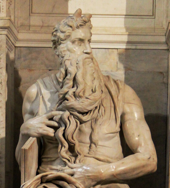 Michelangelo’s Moses, head and torso